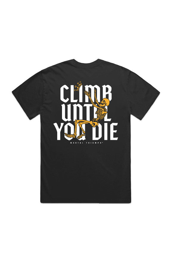 Climb Until You Die - Heavy Tee Black